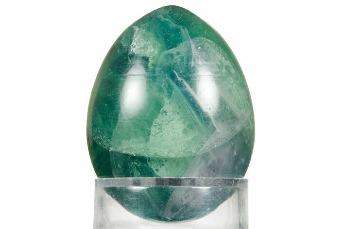 Polished Purple and Green Fluorite Egg - Fluorescent! #362783